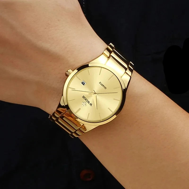 Stainless Steel Waterproof Date Wristwatch