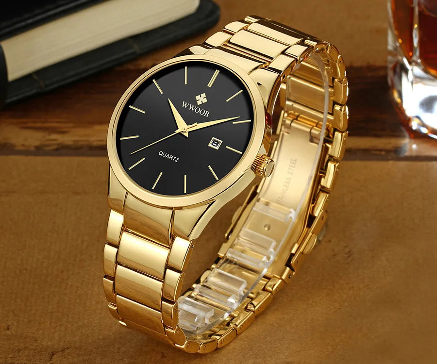 Stainless Steel Waterproof Date Wristwatch