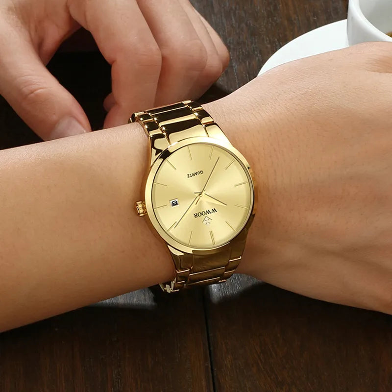 Stainless Steel Waterproof Date Wristwatch