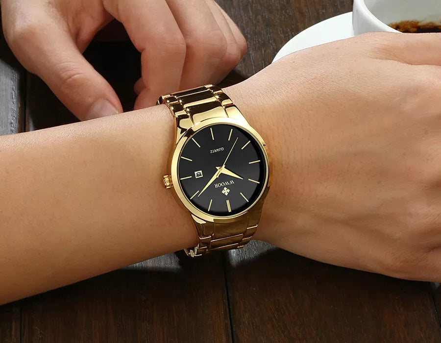 Stainless Steel Waterproof Date Wristwatch