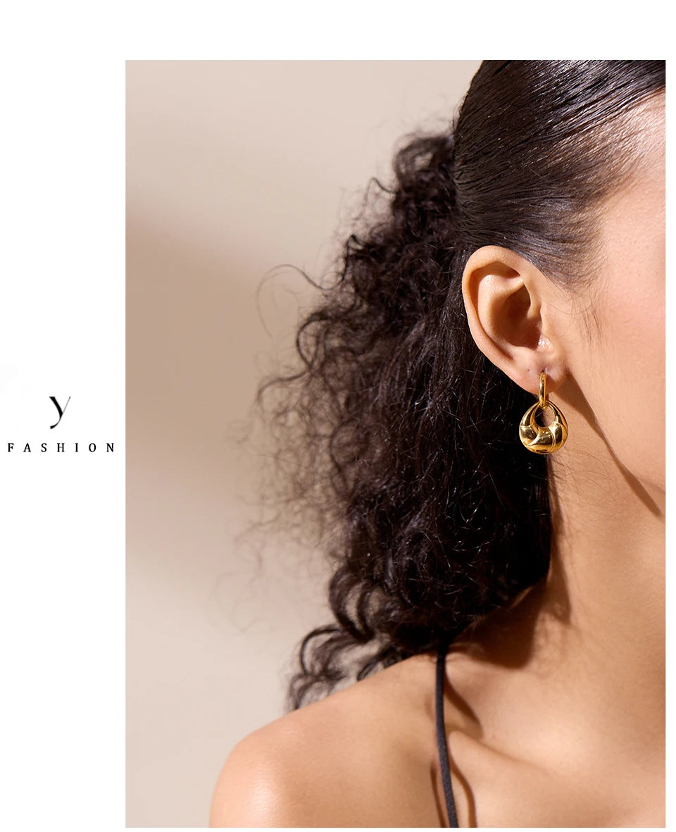 Short Earrings Stylish Eye Catching Dangle Earrings with Hoop at Back of Ear for Women Casual Everyday Jewelry