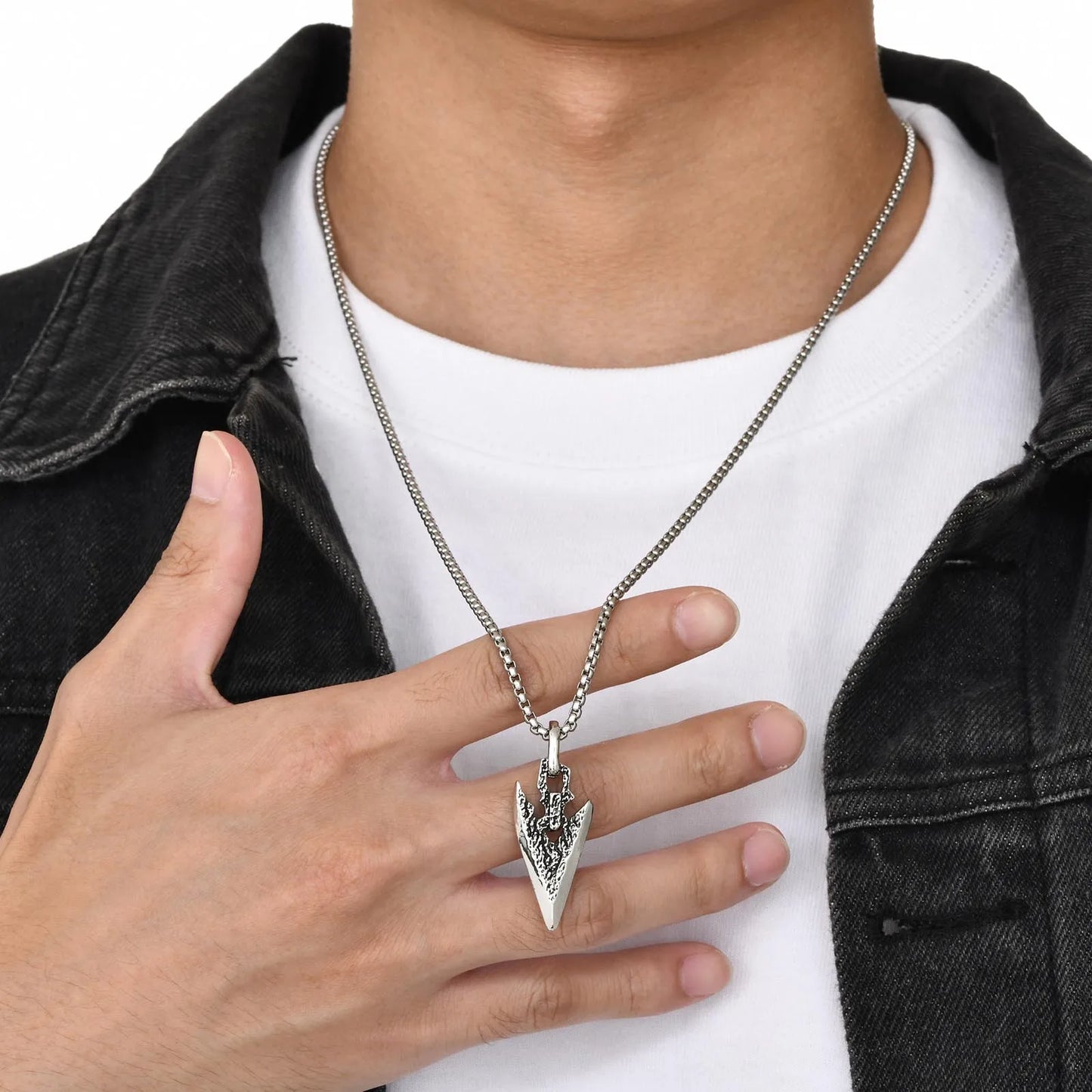 Punk Arrowhead Necklace for Men