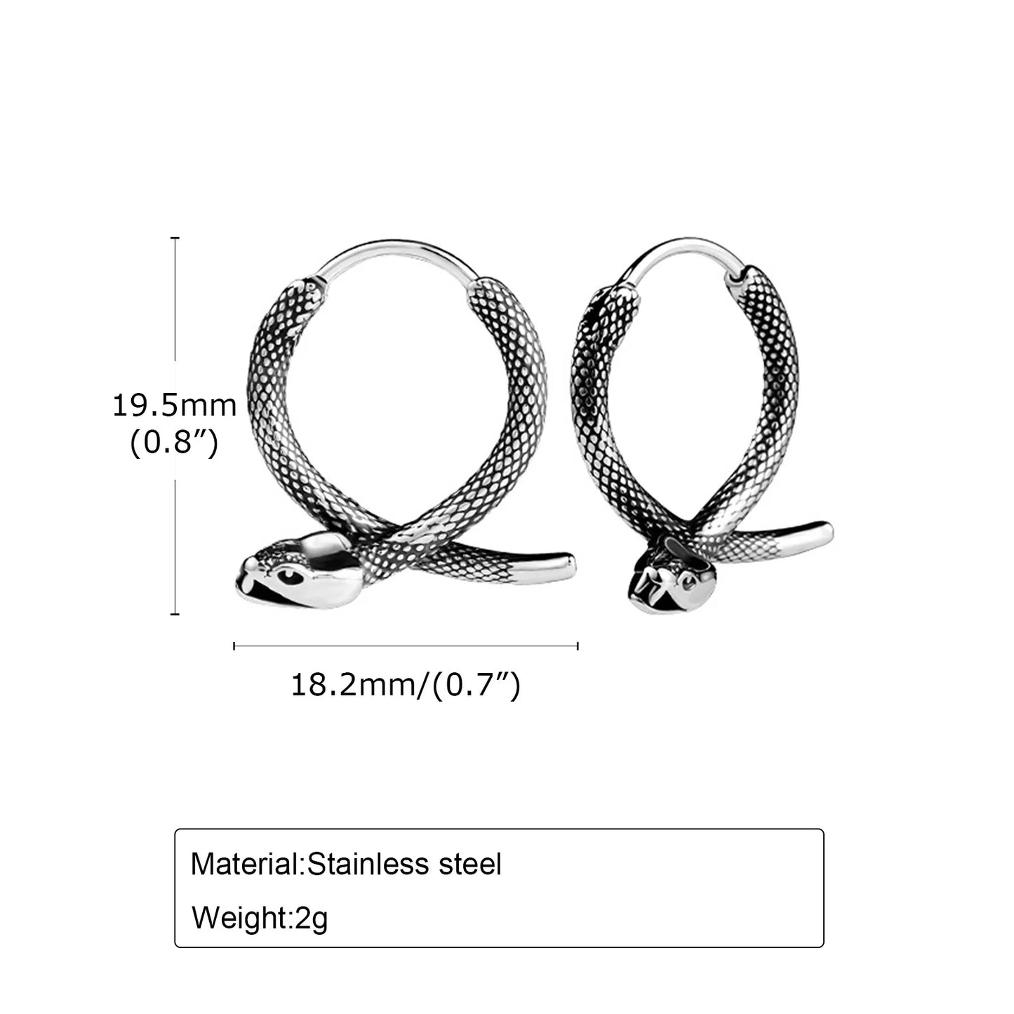 Snake Hoop Earrings for Men