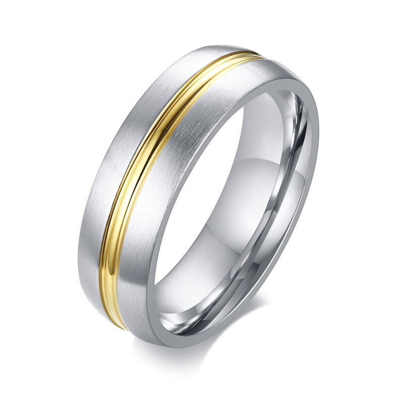 Stainless Steel Basic Ring for Men With Rainbow Line Classic Male Wedding Band Multi Color Jewelry Fraternal Rings