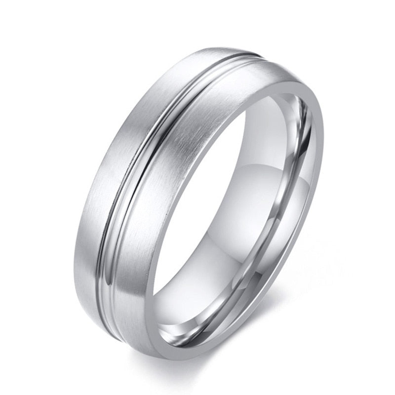 Stainless Steel Basic Ring for Men With Rainbow Line Classic Male Wedding Band Multi Color Jewelry Fraternal Rings