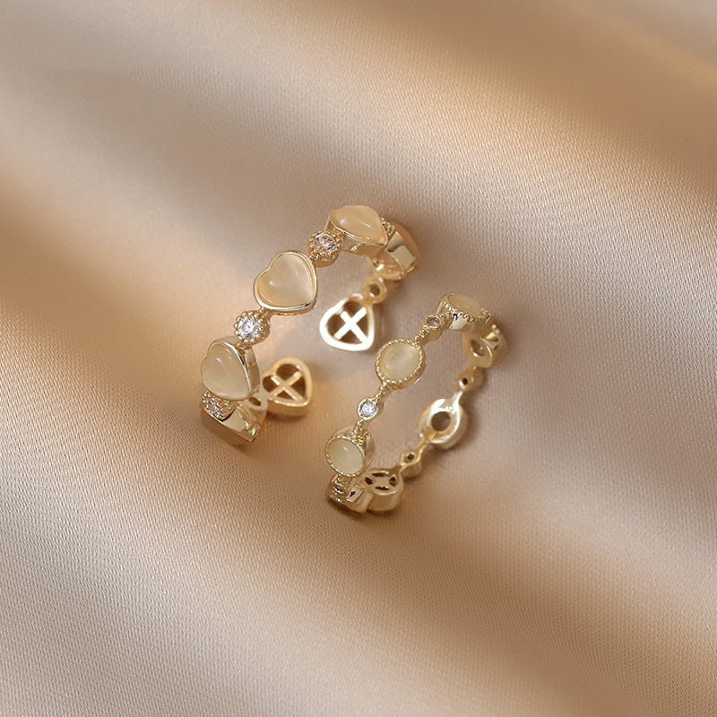 Sweet Heart-shaped Opals  Rings