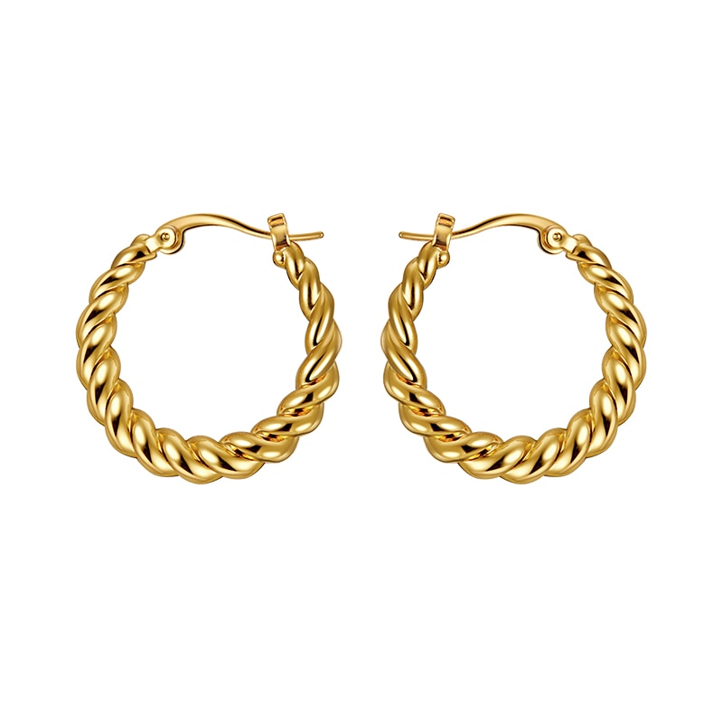 Temperament Woven Twist  Hoop Earrings