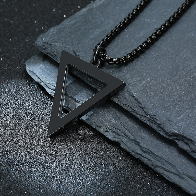 Rock Punk Mens Triangle Necklaces